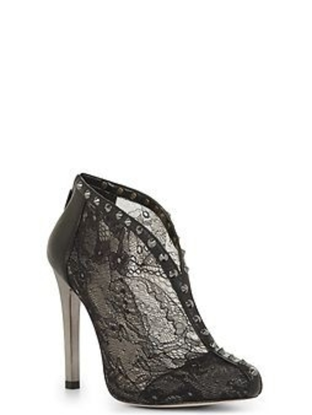 BCBGMaxAzria Black Lace Studded Stiletto Bootie